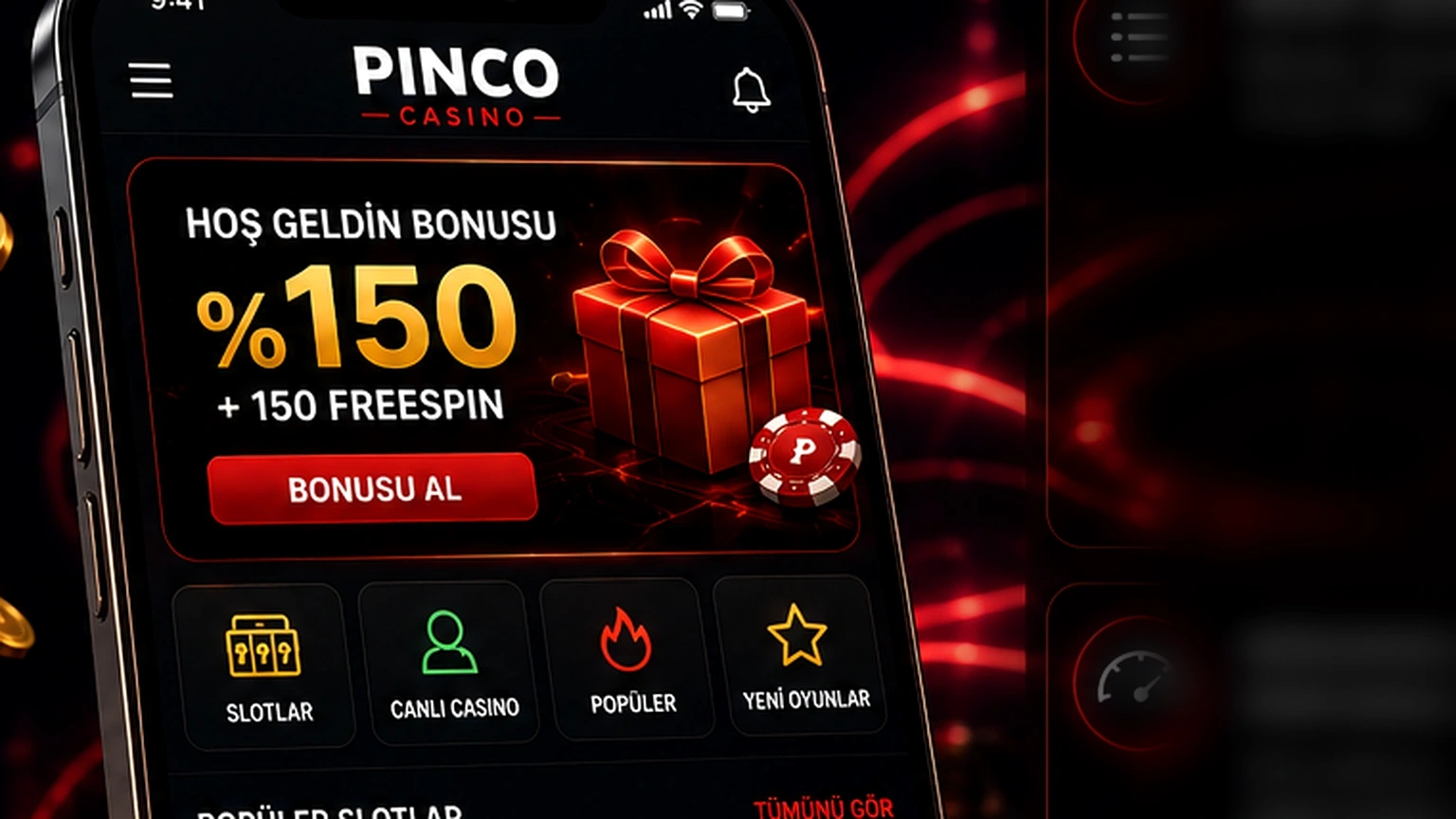 Pinco mobil oyun performansı ve slot yükleme ekranı